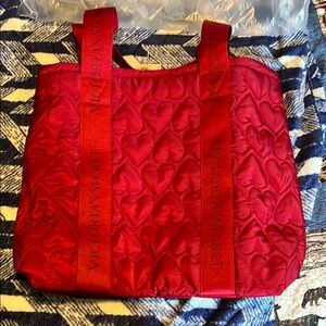 Victoria's Secret Red Quilted Tote Bag